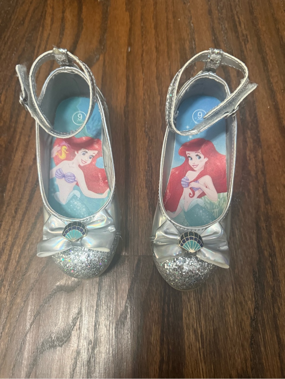🧜‍♀️ Silver & Blue Sparkly Mermaid Princess Dress Up Shoes Little Mermaid Inspi